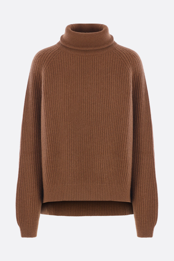 rib cashmere turtleneck