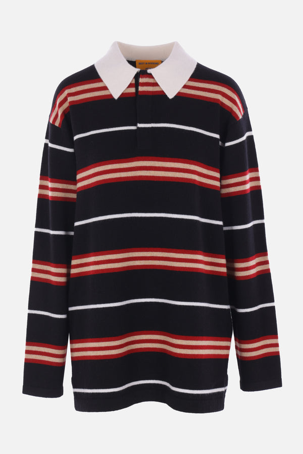 Striped Rugby polo sweater in cashmere