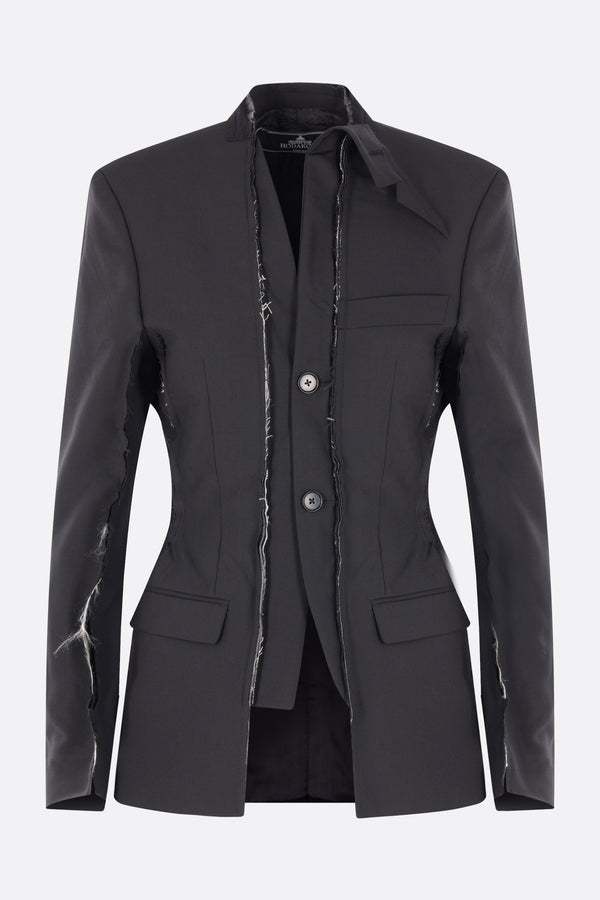 Horse Hair deconstructed jacket in wool blend