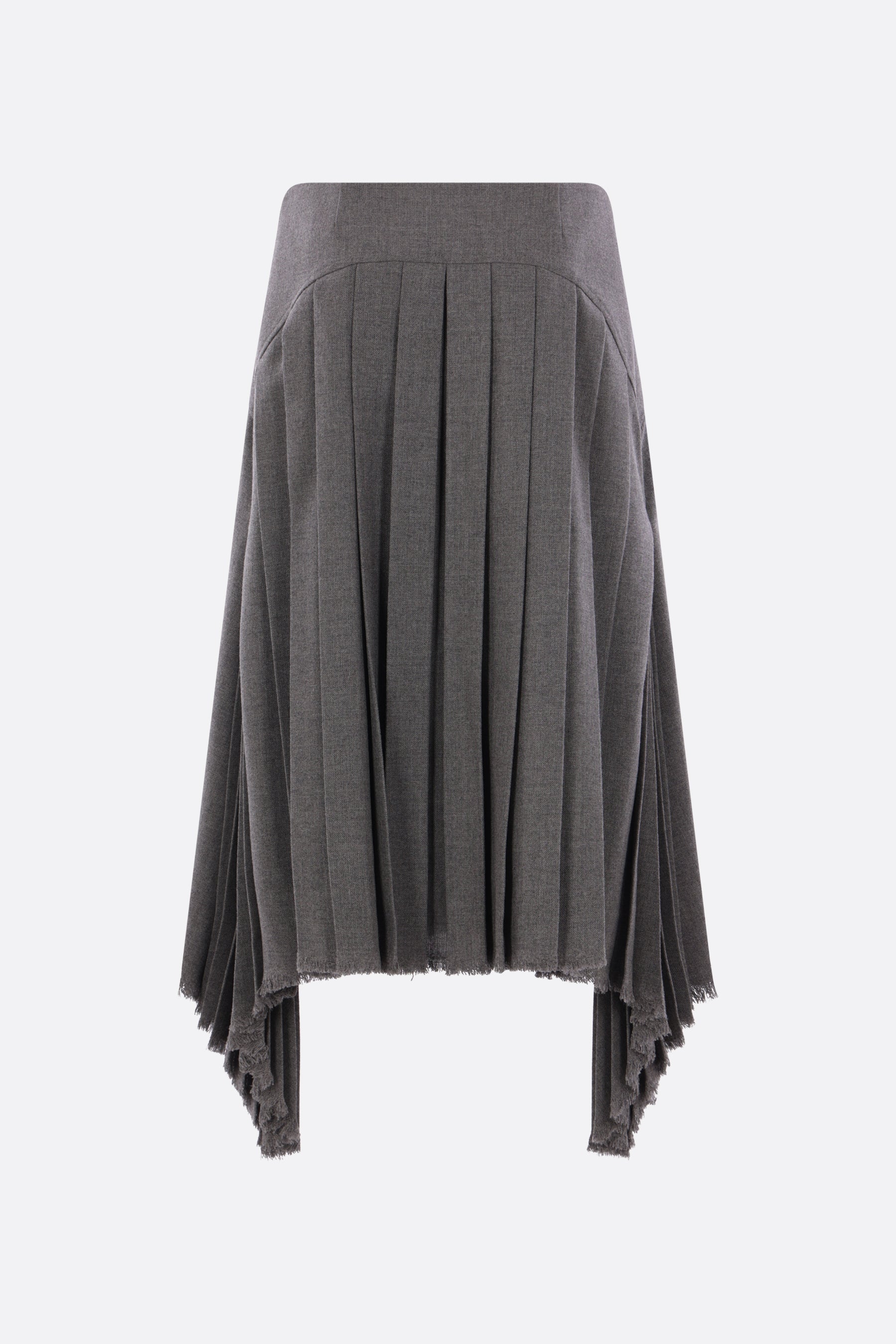 wool canvas pleated skirt