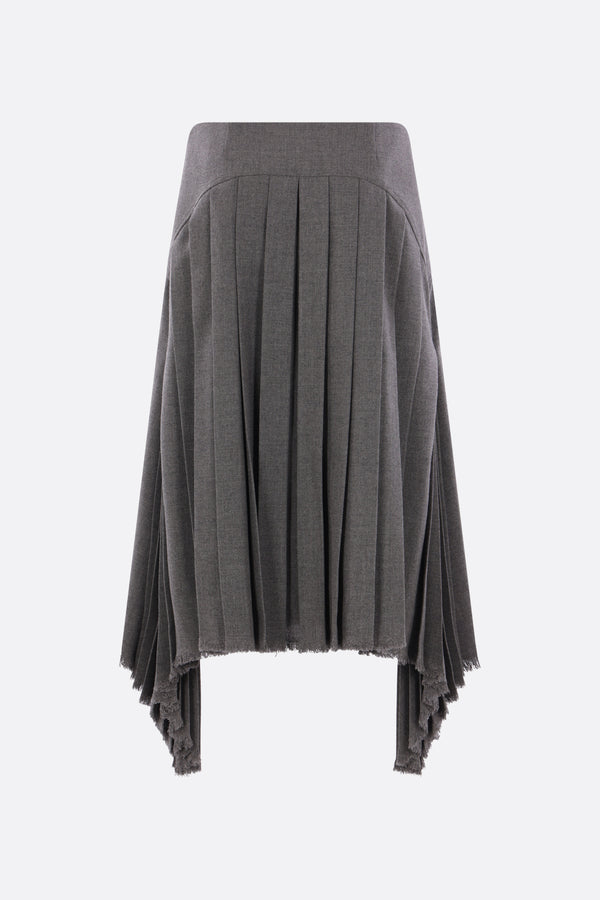 wool canvas pleated skirt