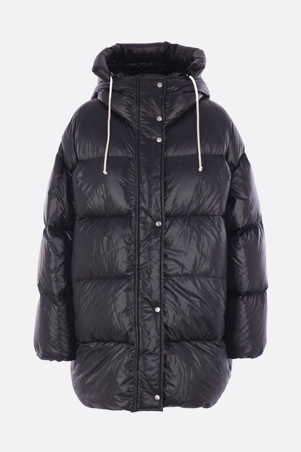 oversize puffer jacket in glossy nylon