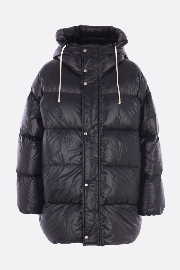 oversize puffer jacket in glossy nylon