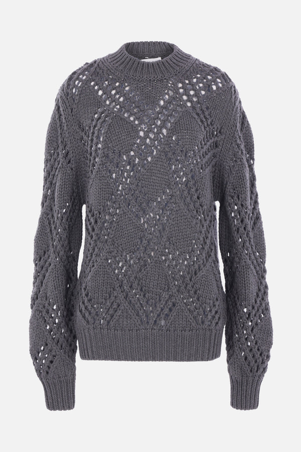 openwork wool sweater