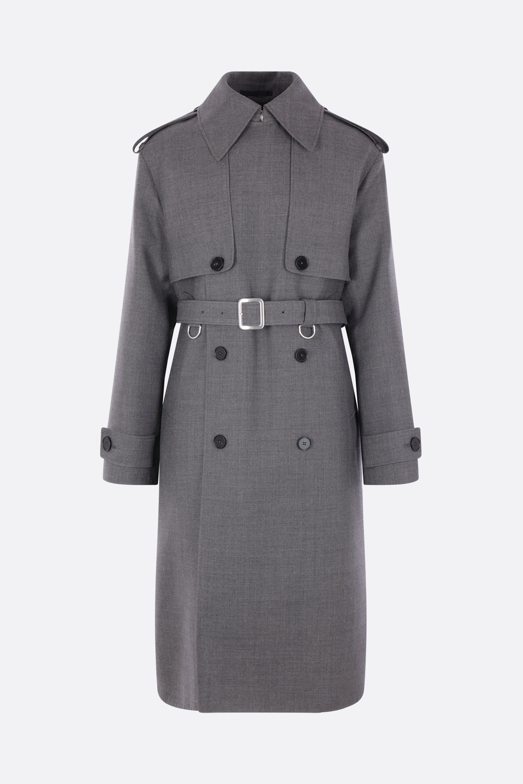 double-breasted trench coat in gabardine