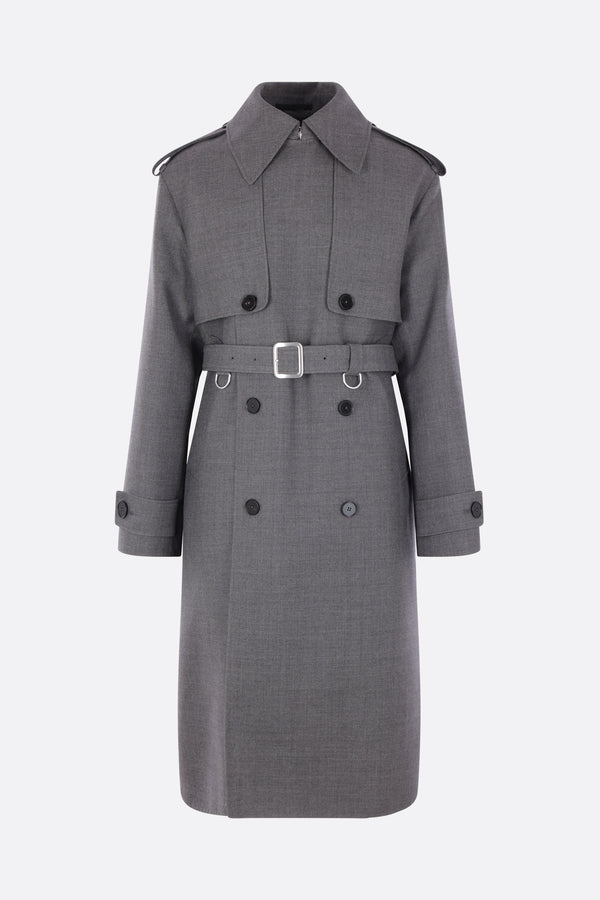 double-breasted trench coat in gabardine