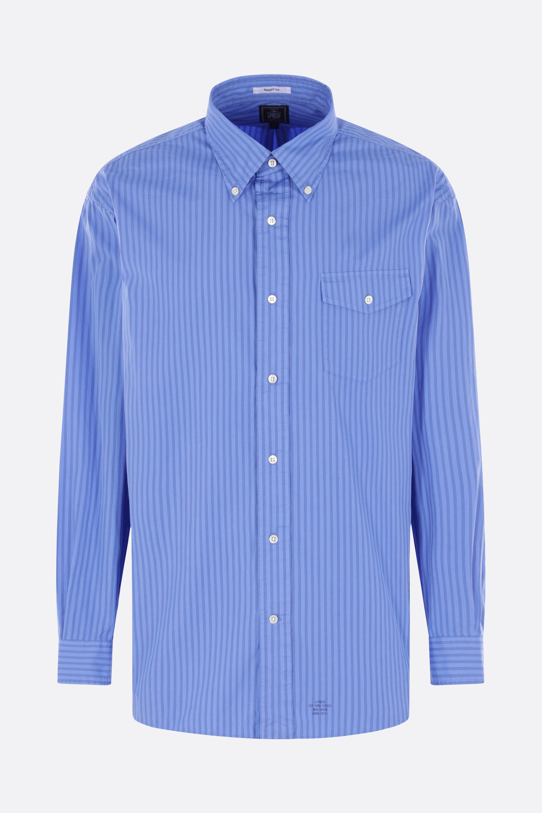 baggy-fit shirt in striped poplin