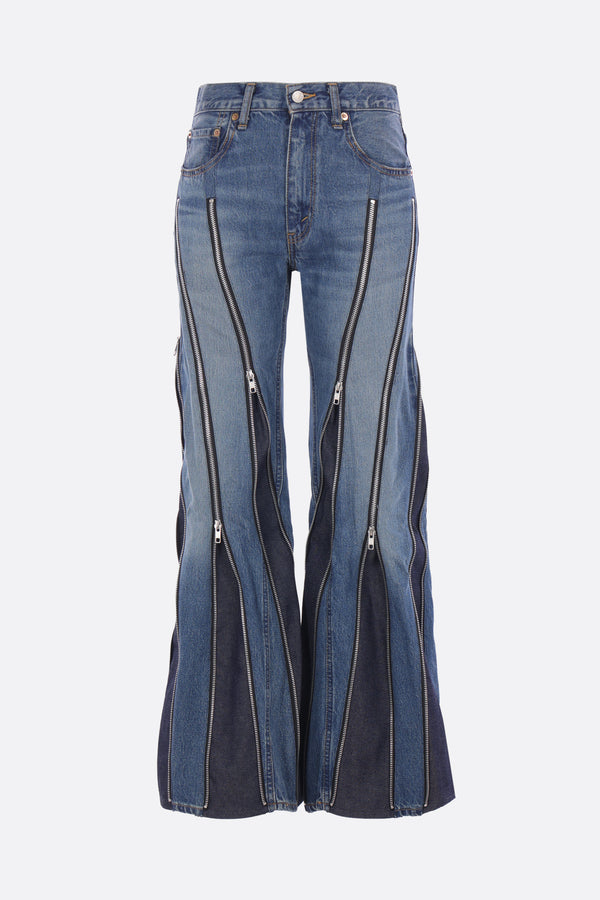 denim jeans with zips