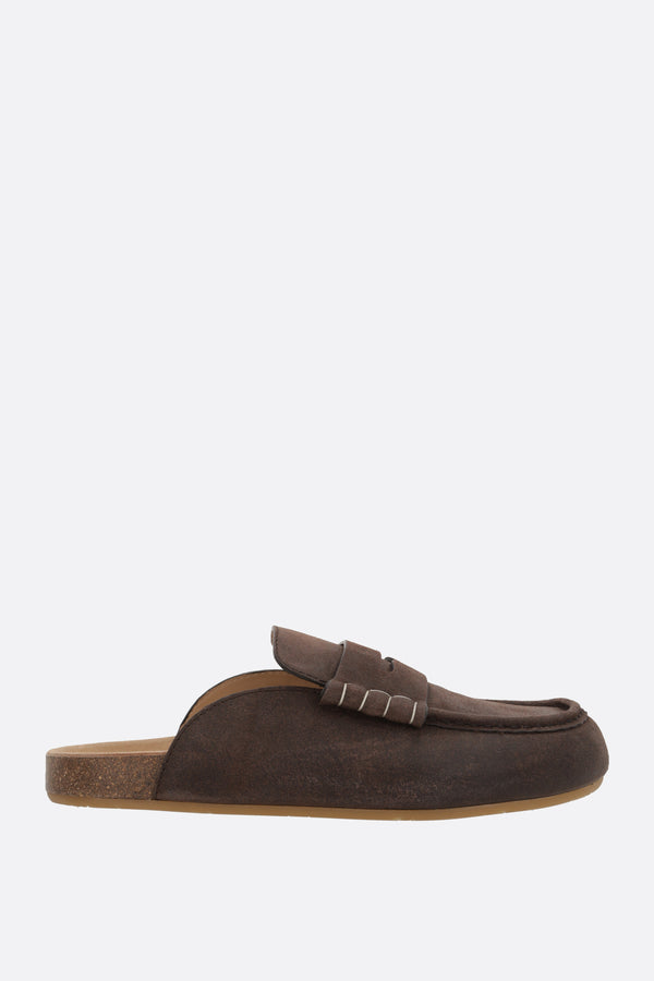 mule loafers in suede