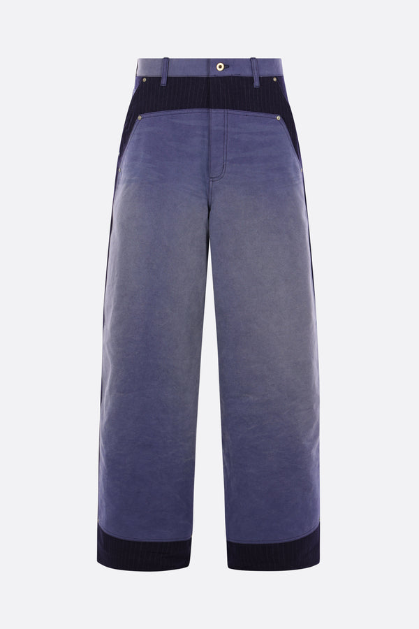 worker trousers in canvas and wool