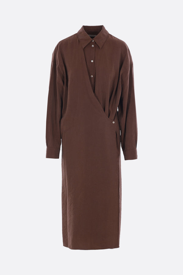 twisted dress in silk blend