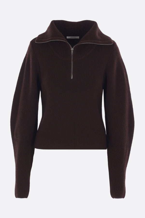 half-zip sweater in wool