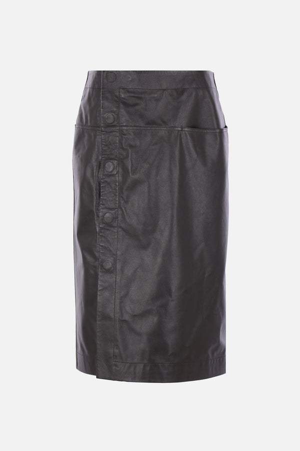 leather wrapover skirt