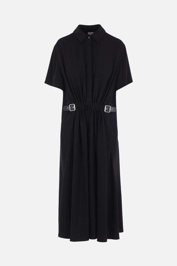 stretch viscose belted dress