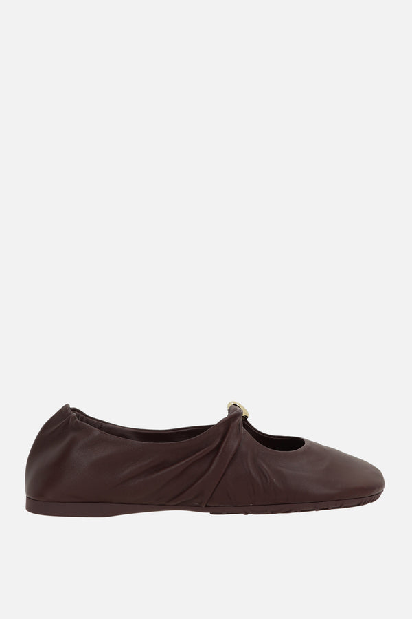 Pebble ballerinas in nappa