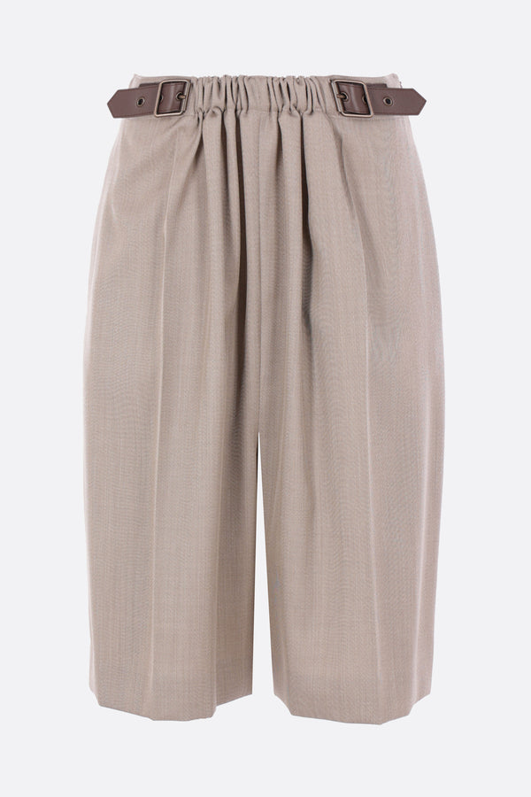 belted shorts in wool
