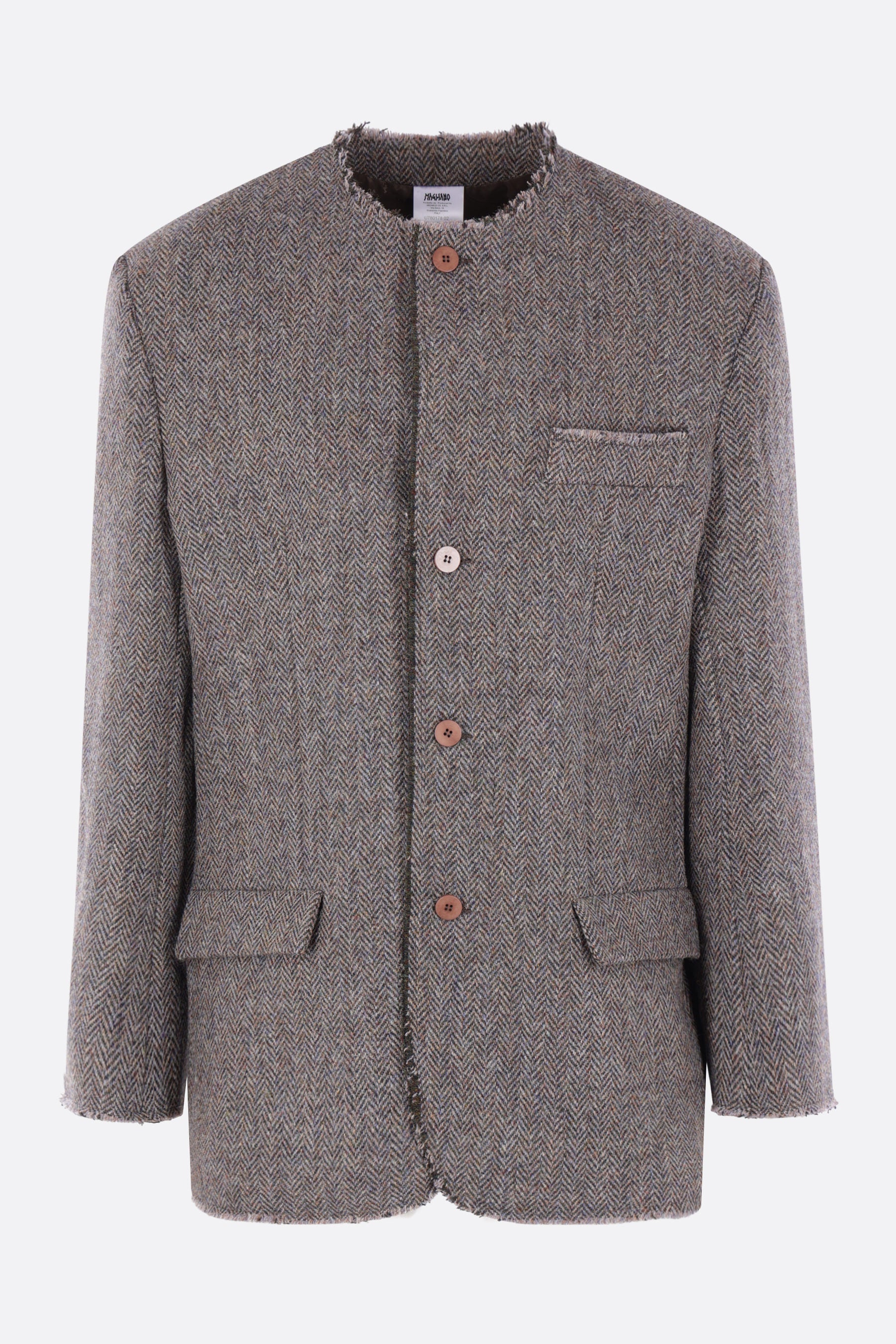 Acid Tweed single-breasted jacket in herringbone wool