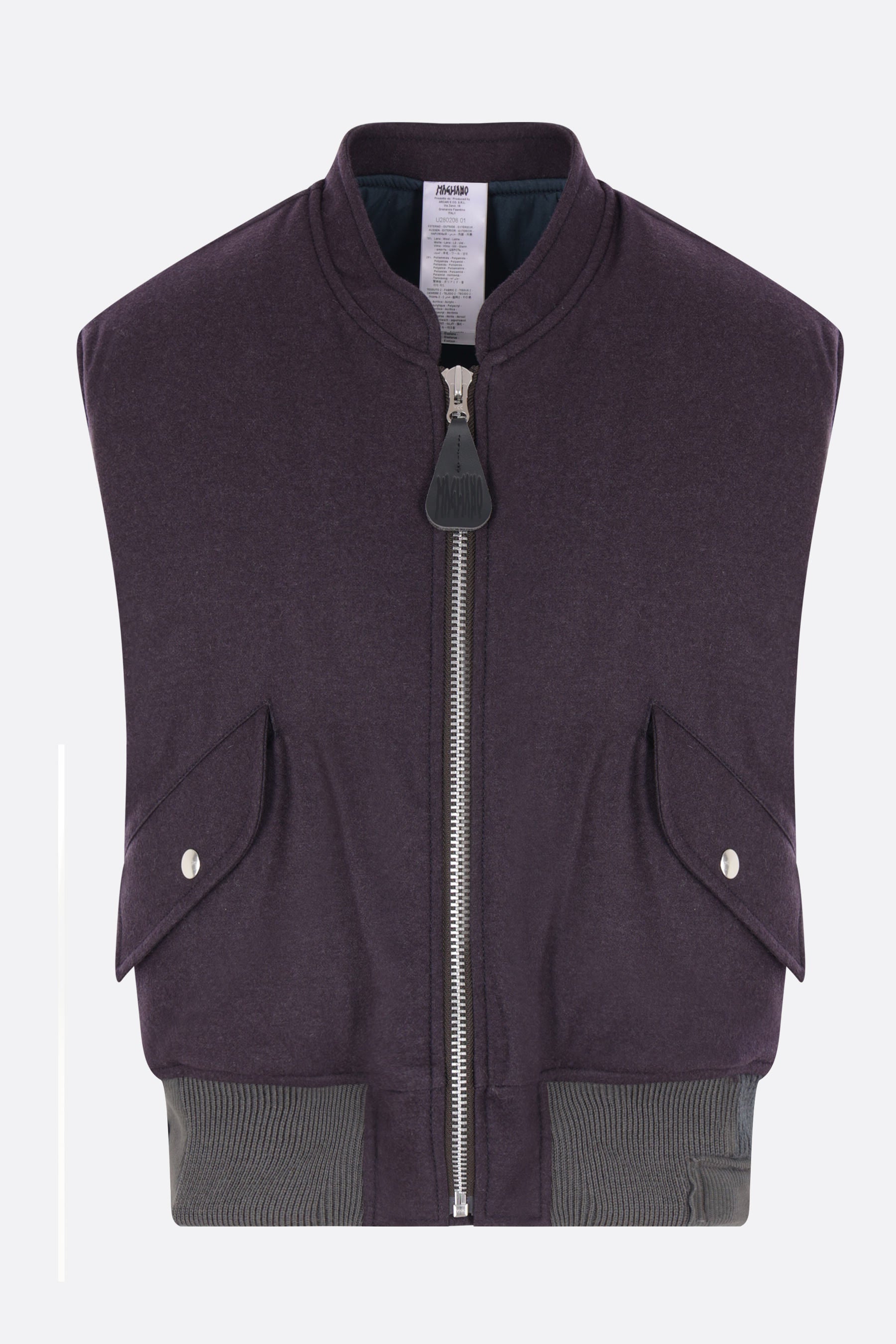 padded vest in wool blend