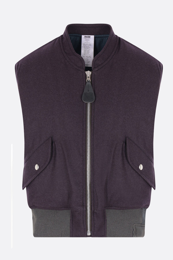 padded vest in wool blend