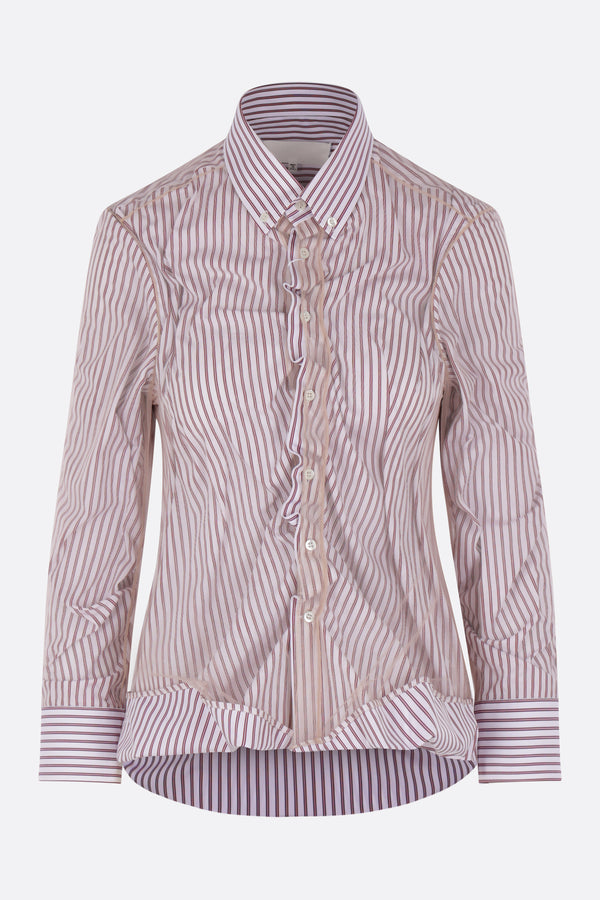 striped poplin and tulle shirt
