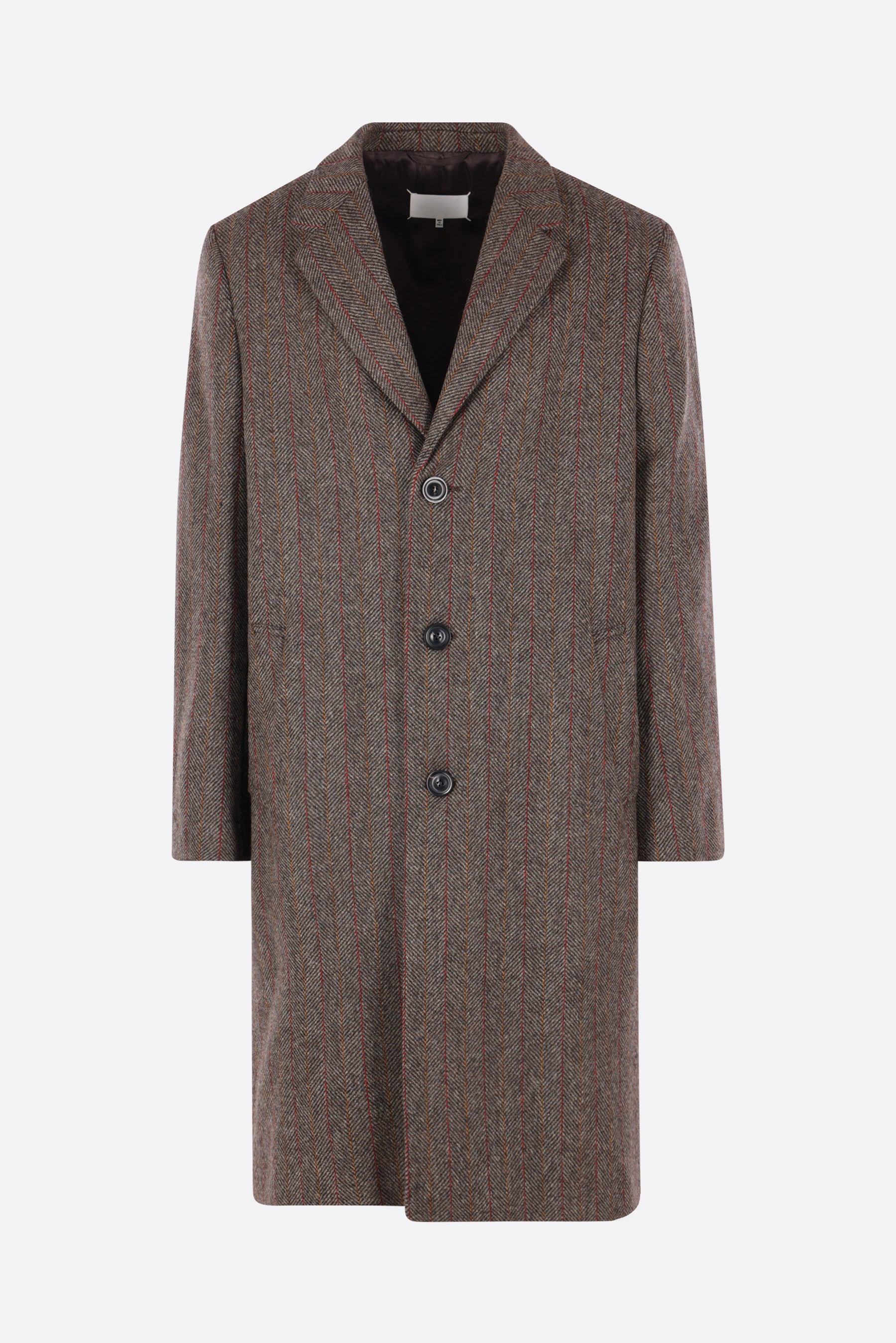 single-breasted coat in herringbone wool