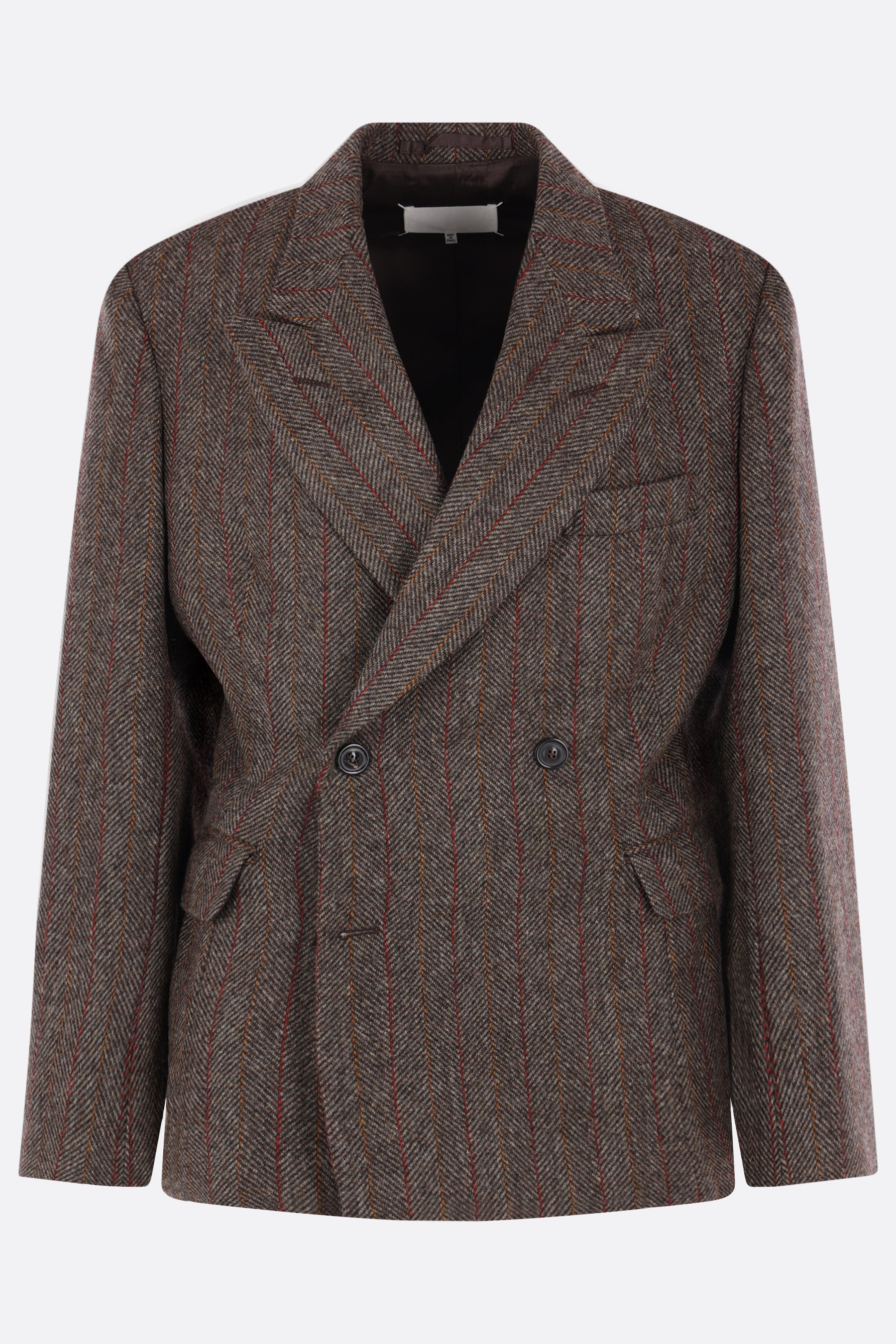 double-breasted jacket in herringbone wool