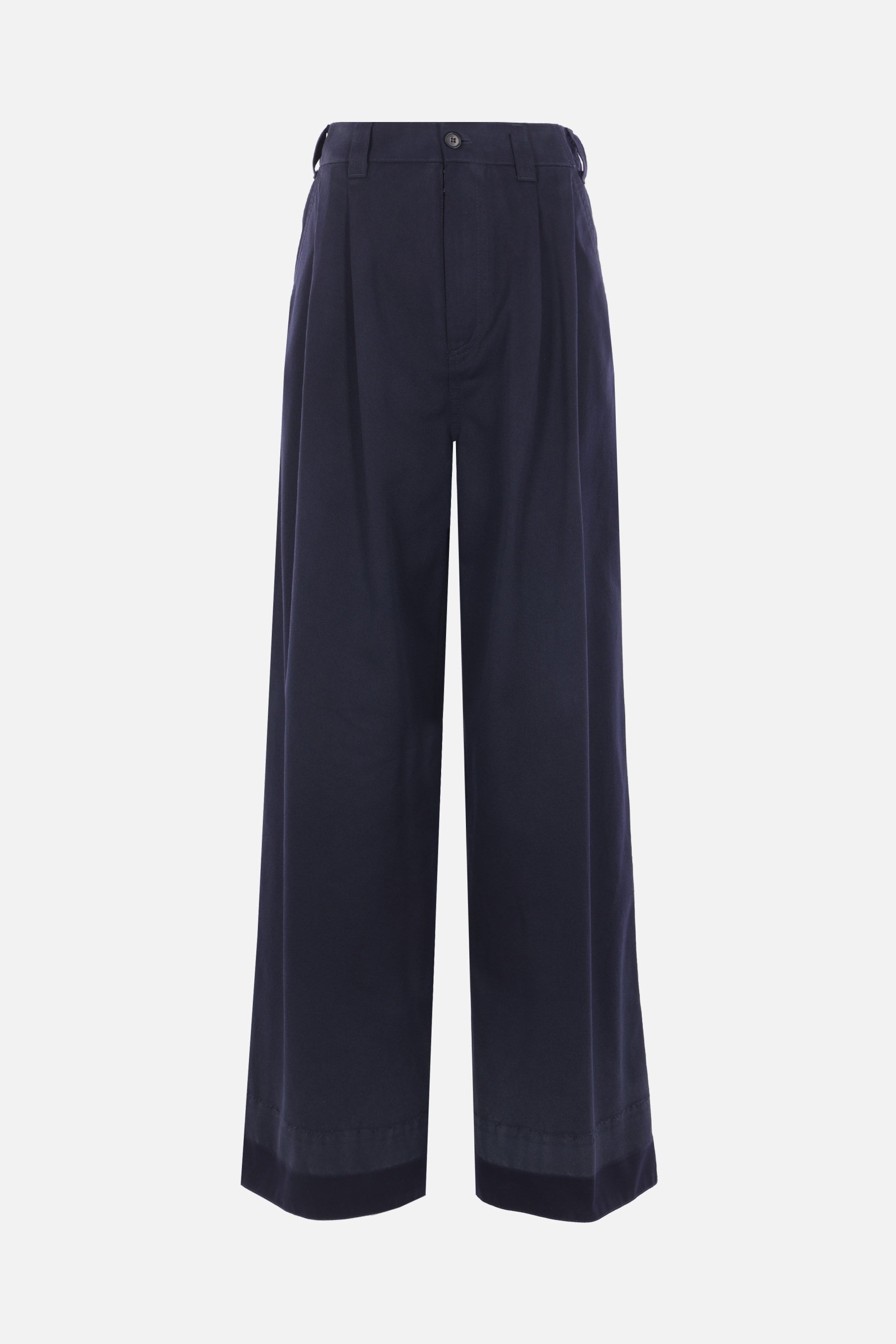 wide-leg trousers in gabardine