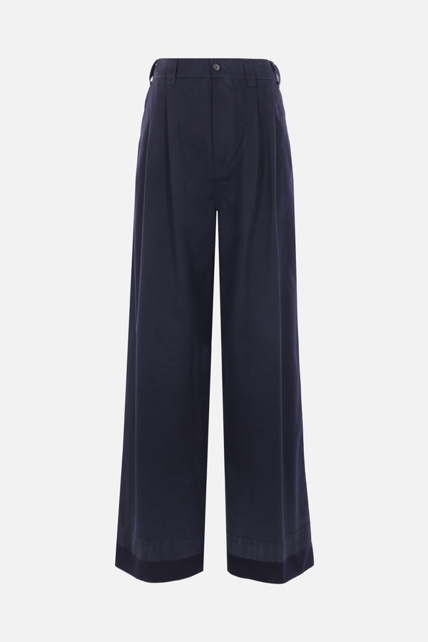 wide-leg trousers in gabardine