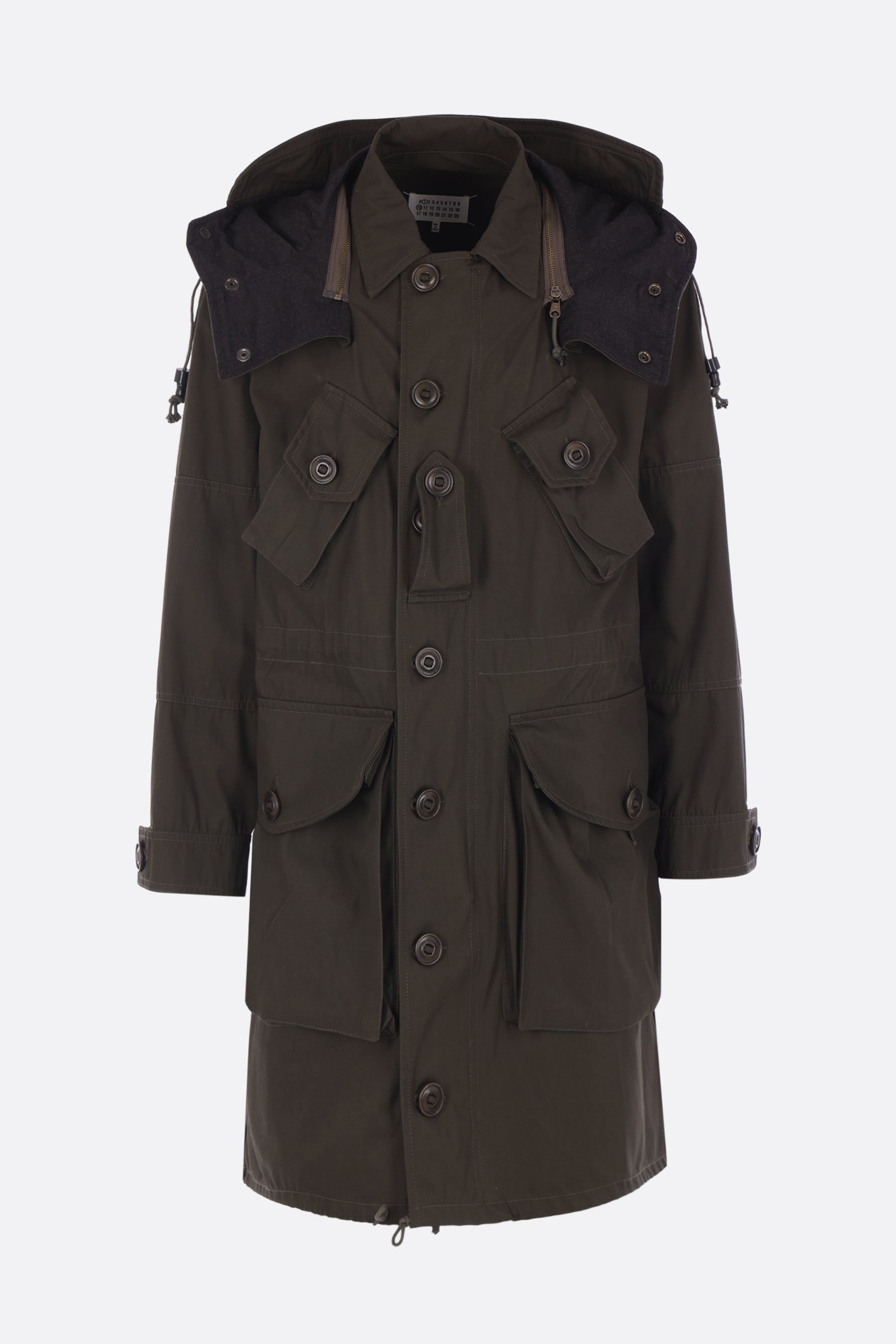 parka in technical canvas