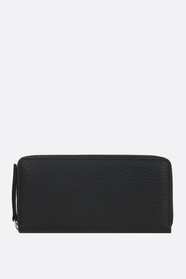 Four Stitches zip-around wallet in grainy leather