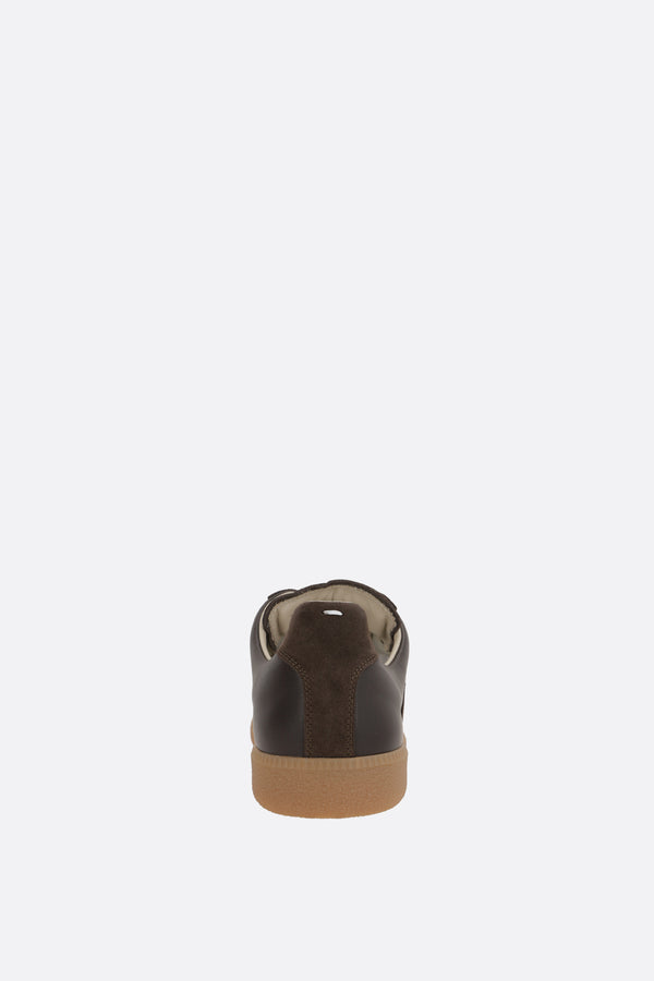 Replica sneakers in smooth leather and suede