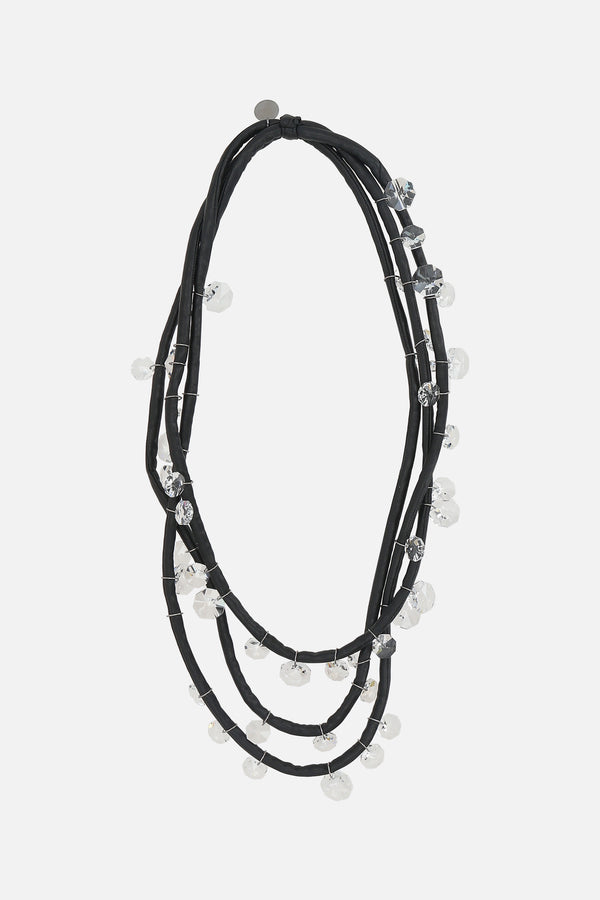 tubular necklace with crystals