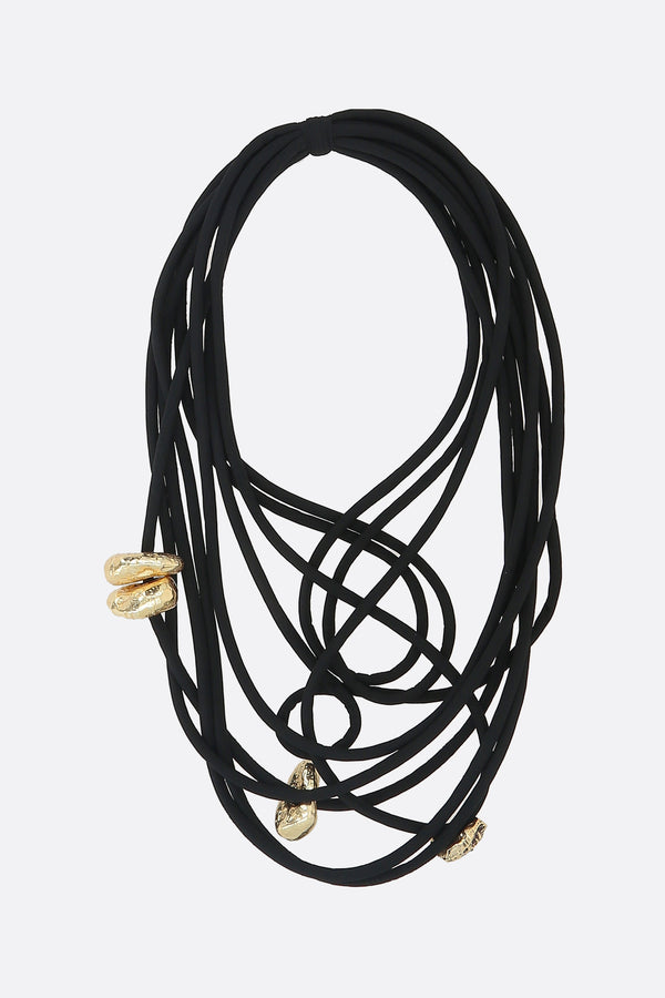 tubular necklace with resin details