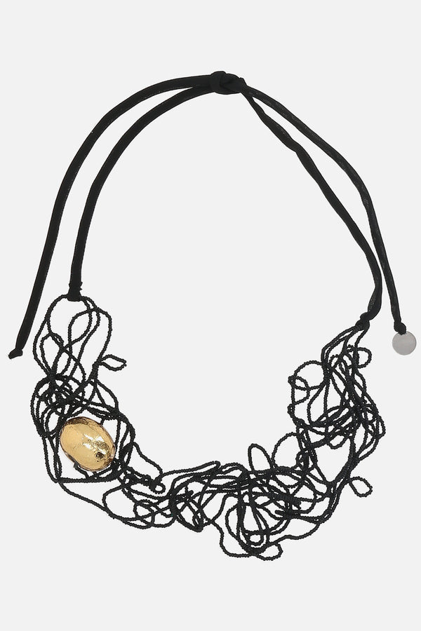 beads necklace with resin detail