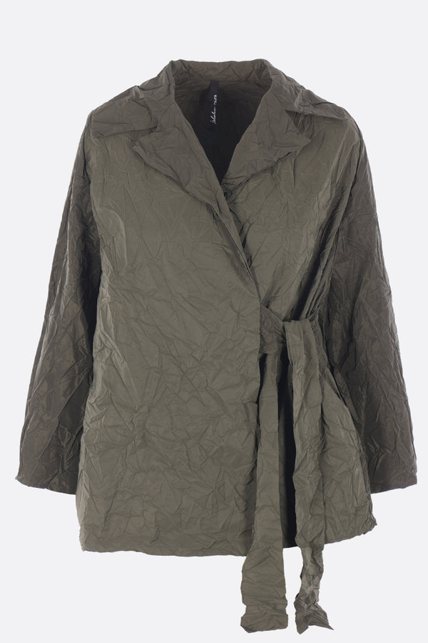 wrap jacket in crinkled taffetà