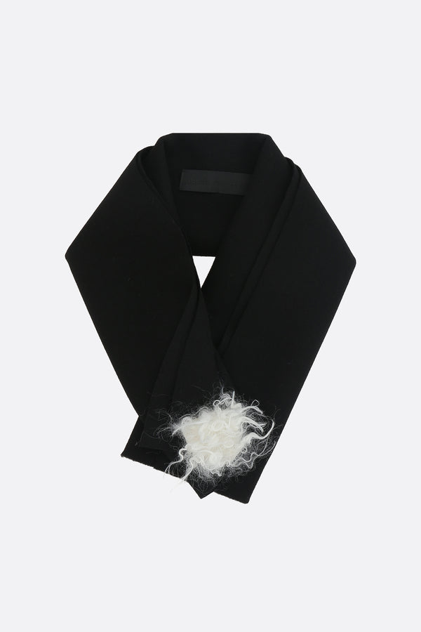 felt collar with eco-shearling patch