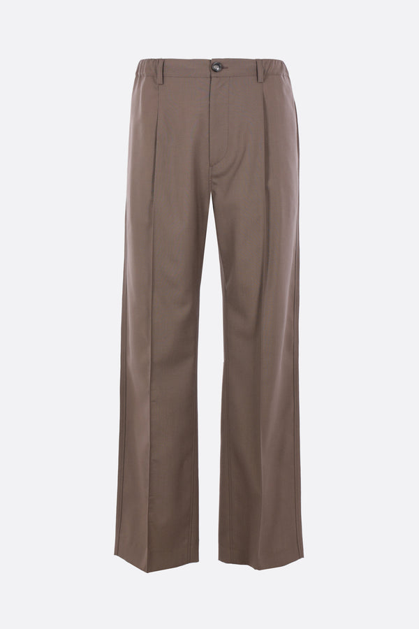 tropical wool darted trousers