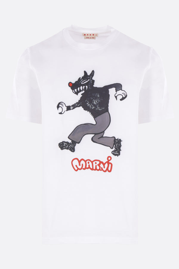 cotton t-shirt with Running Wolf print