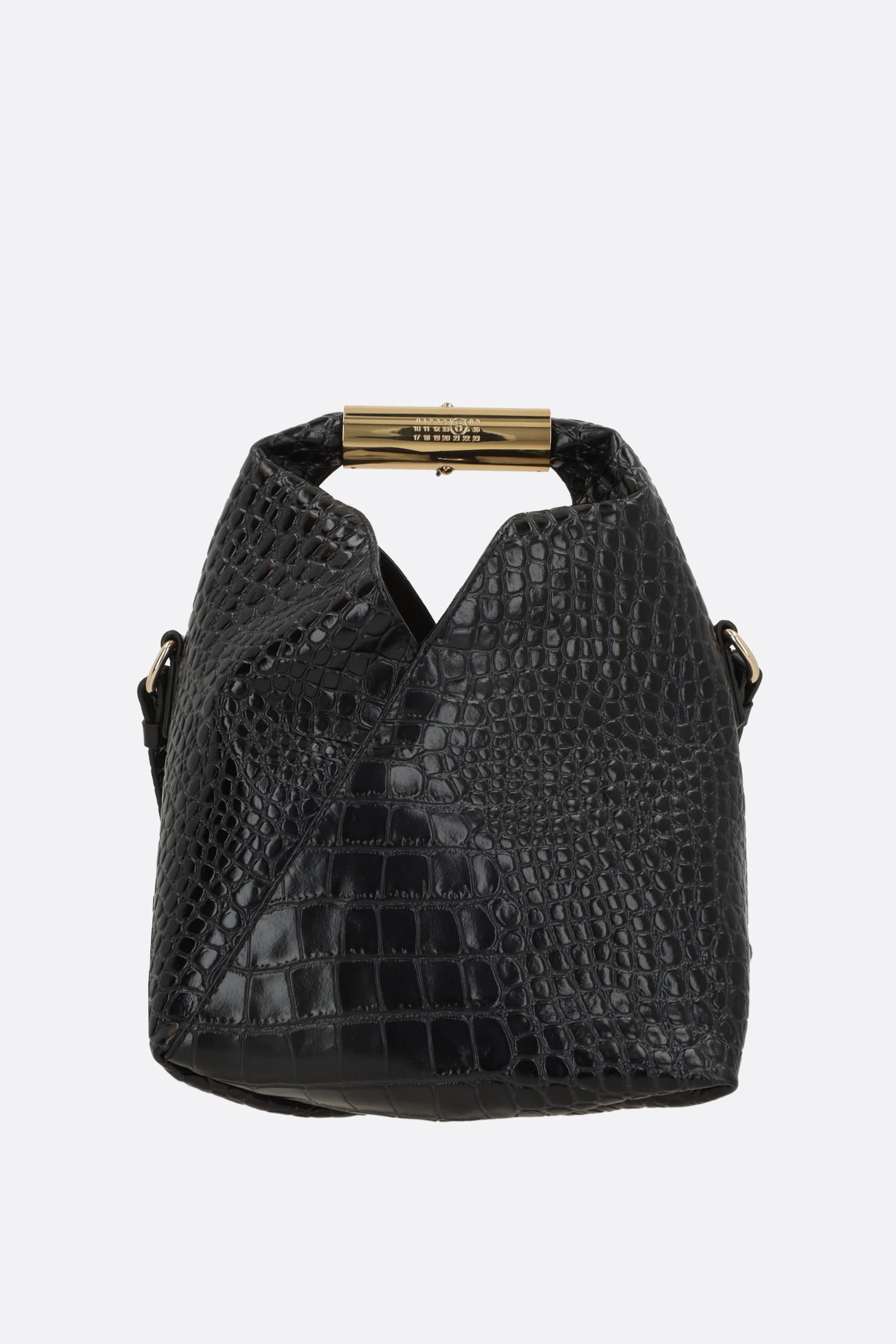 Japanese small handbag in croc-embossed leather