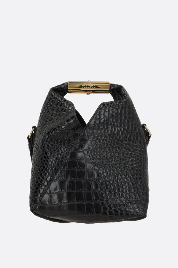 Japanese small handbag in croc-embossed leather