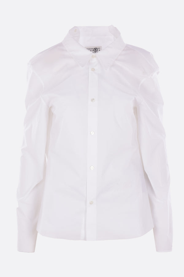 poplin shirt with numeric logo embroidery