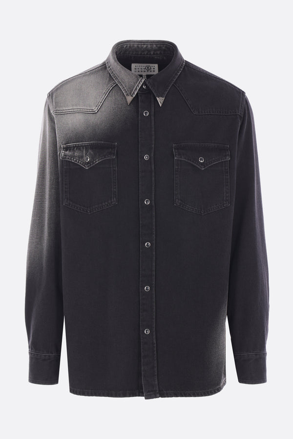 western shirt in washed denim