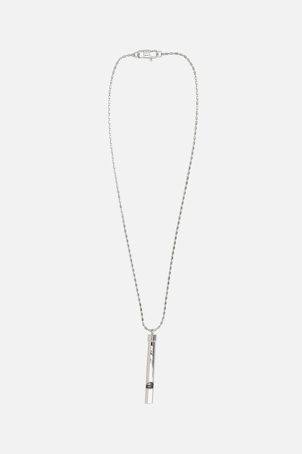 brass necklace with whistle pendant