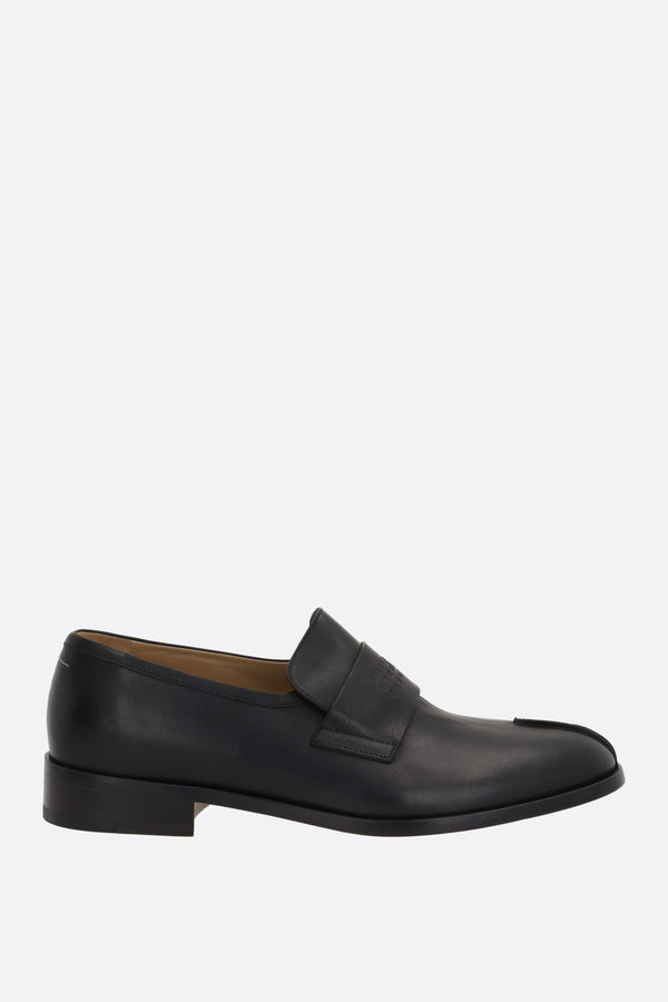 smooth leather loafers with stitch-out detail