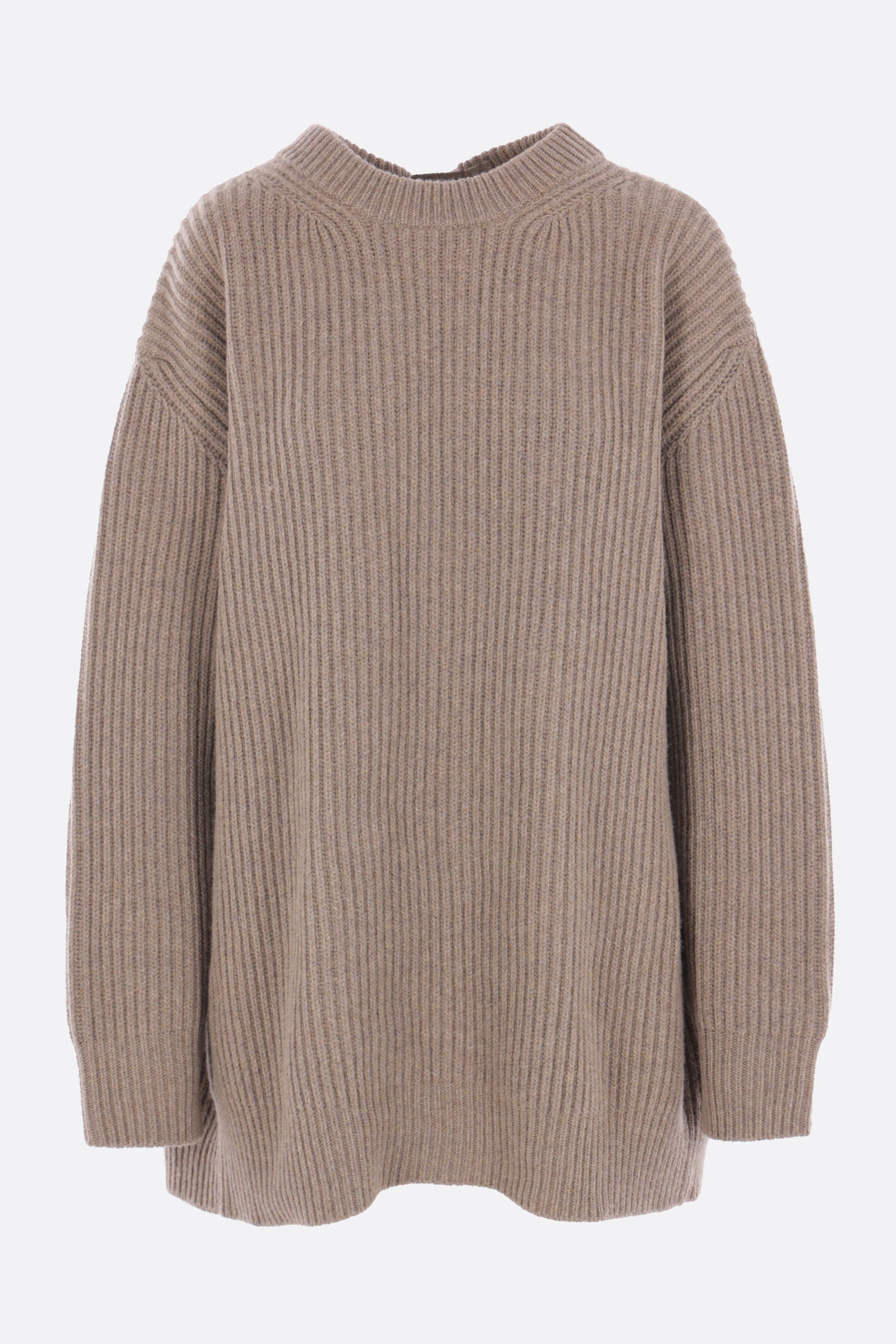 oversized sweater in rib wool blend