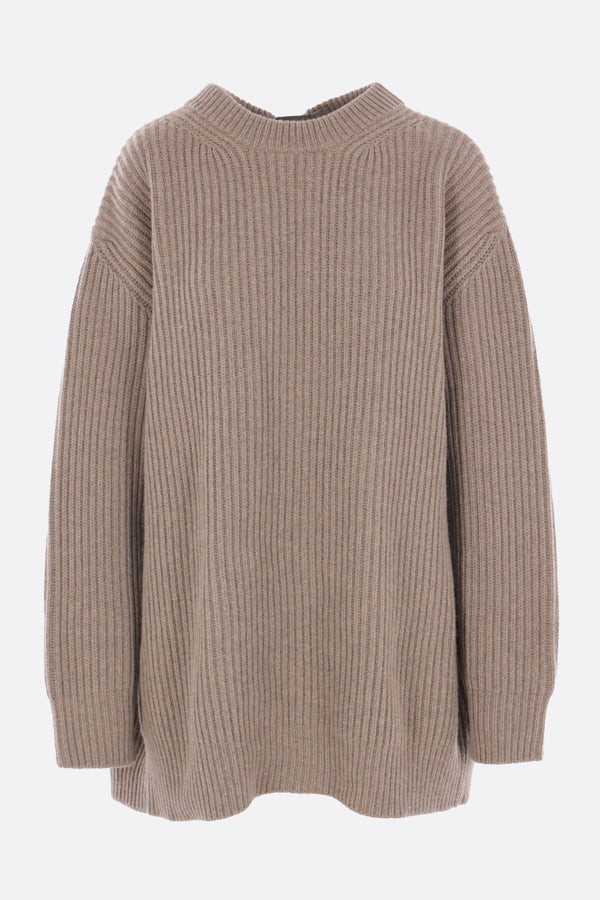 oversized sweater in rib wool blend
