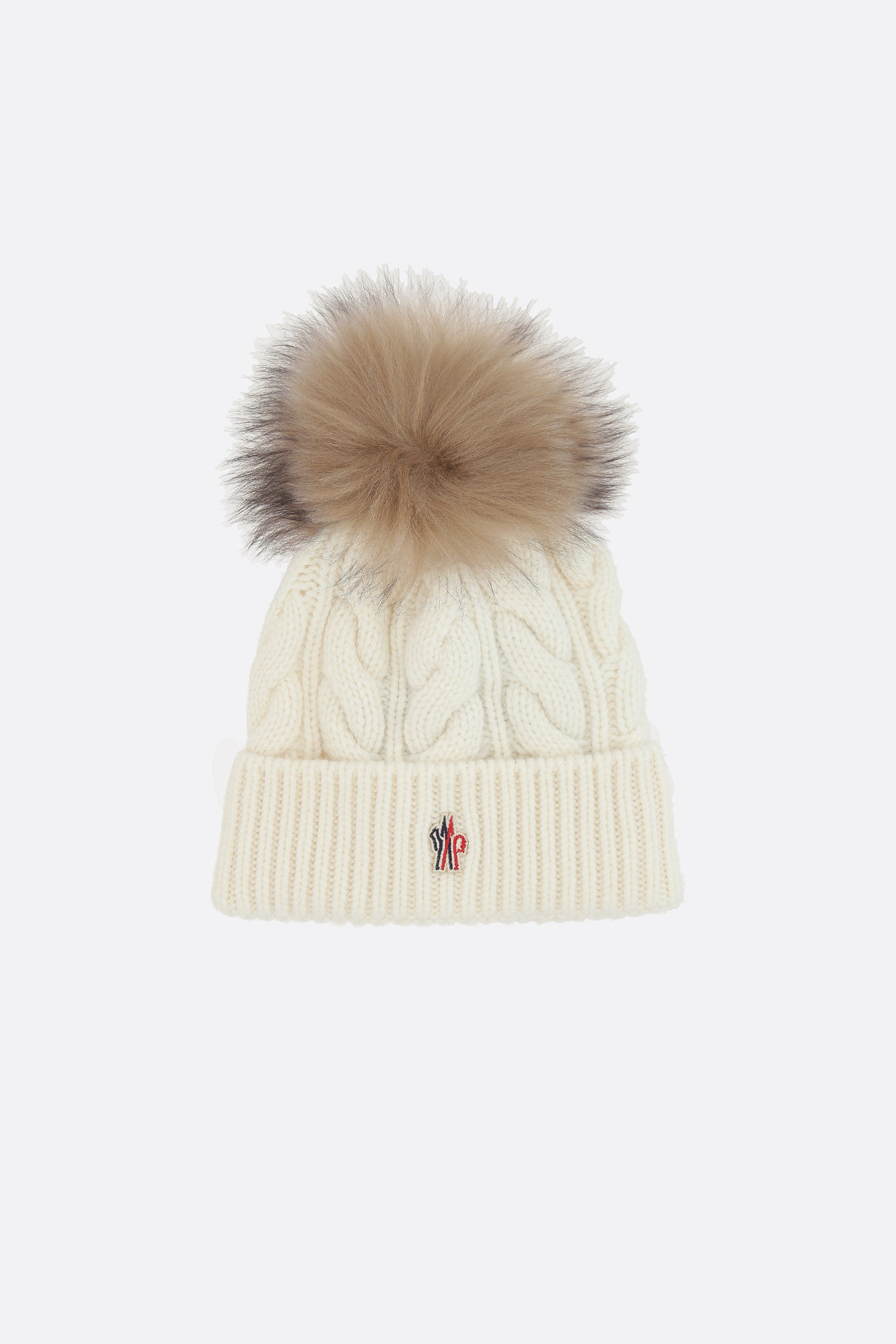 wool and cashmere beanie with pompom
