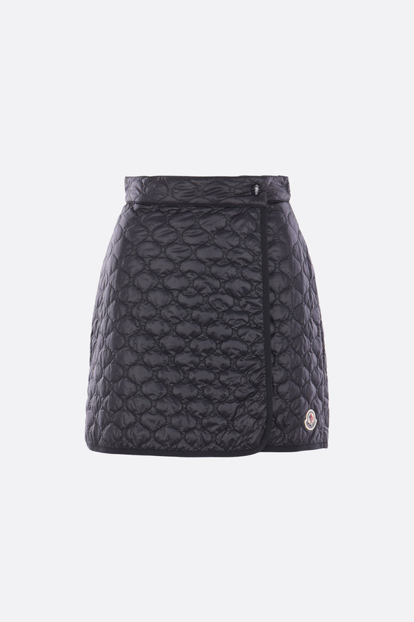 quilted nylon mini skirt