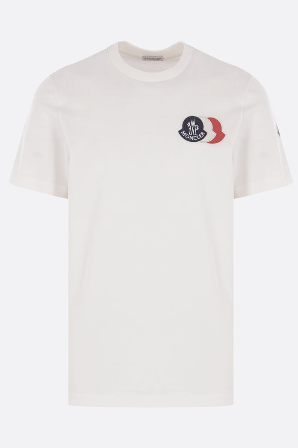 t-shirt in cotone patch logo tricolore