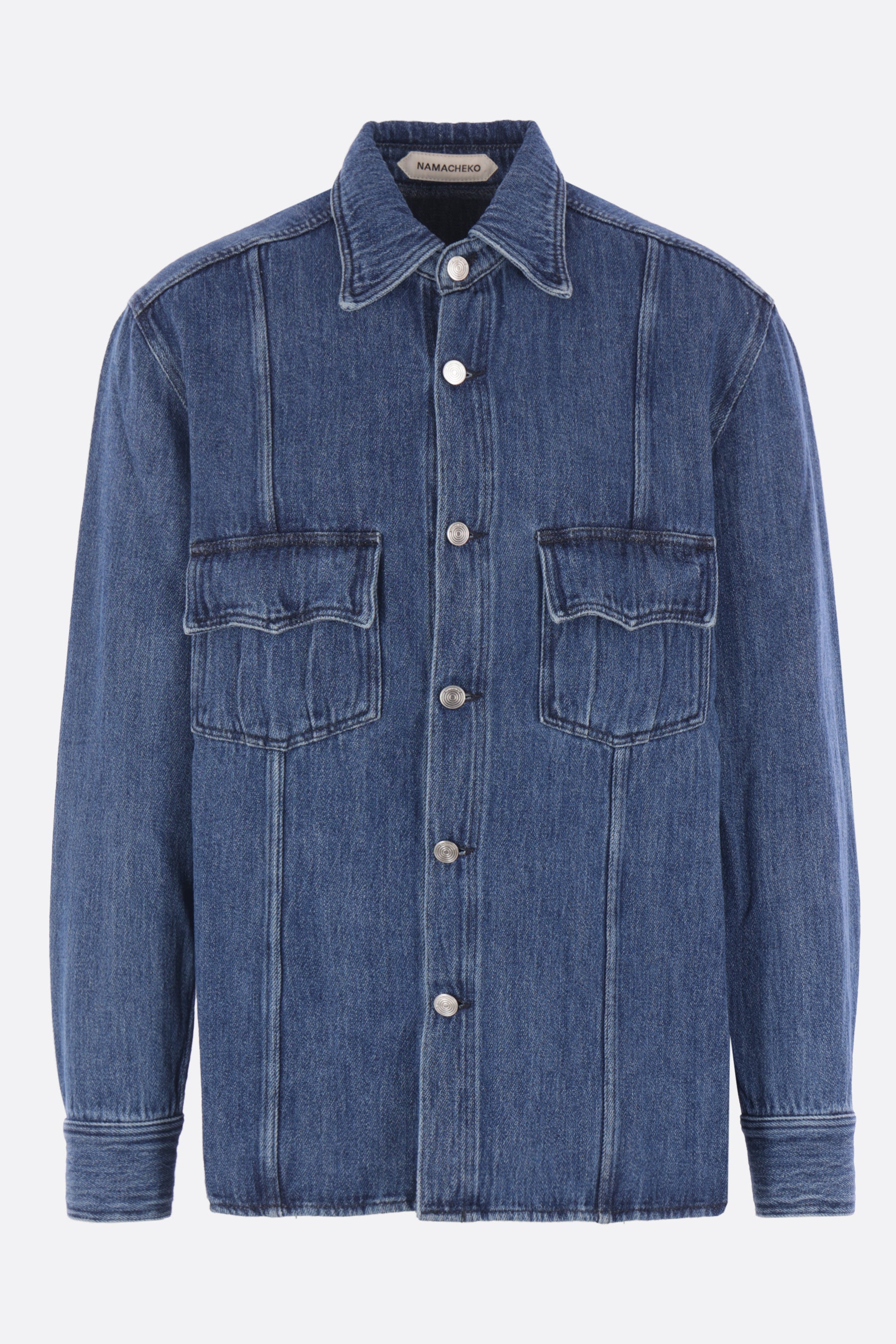Han shirt in cotton and linen denim